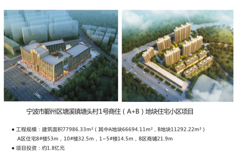宁波市鄞州区塘溪镇塘头村1号商住（A+B）地块住宅小区项目