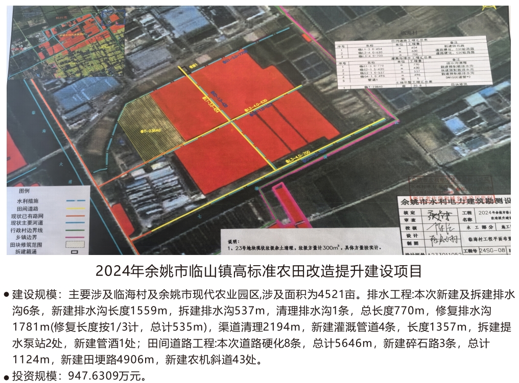 2024年余姚市临山镇高标准农田改造提升建设项目